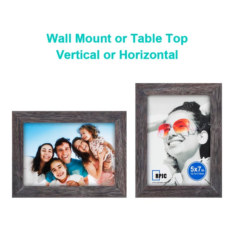 RPJC 5x7 Picture Frames Made of Solid Wood High Definition Glass for Table Top Display and Wall Mounting Photo Frame - Image 5